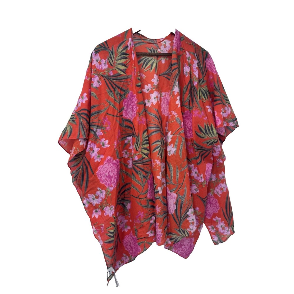 Old Navy XS-L Kimono Cover-up Open Front Floral Tropical beachy vacation resort